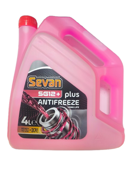 Антифриз червен Long Life готов 4L -37C SEVAN SG12+4L -37 C автомобилен продукт ShakiAuto