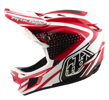 Вело каска Troy Lee Designs D4 Polyacrylite Helmet MIPS The Line Fire / White 102835 автомобилен продукт ShakiAuto
