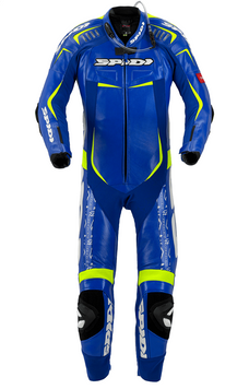 Кожен мото екип с гърбица SPIDI TRACK REPLICA EVO BLUE/YELLOW 22058 автомобилен продукт ShakiAuto