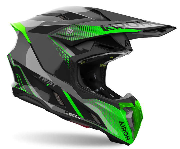 Мотокрос каска AIROH TWIST 3 SHARD GREEN GLOSS 66979 автомобилен продукт ShakiAuto