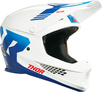 Мотокрос каска THOR SECTOR 2 CARVE WHITE/BLUE 62055 автомобилен продукт ShakiAuto