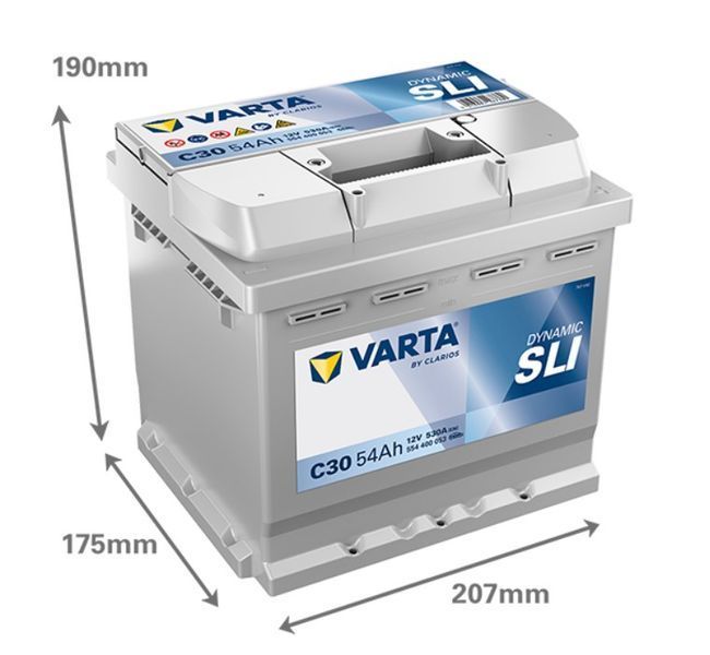 АКУМУЛАТОР ВАРТА DYNAMIC SLI 12/54/530A C30 554 400 053 автомобилен продукт ShakiAuto