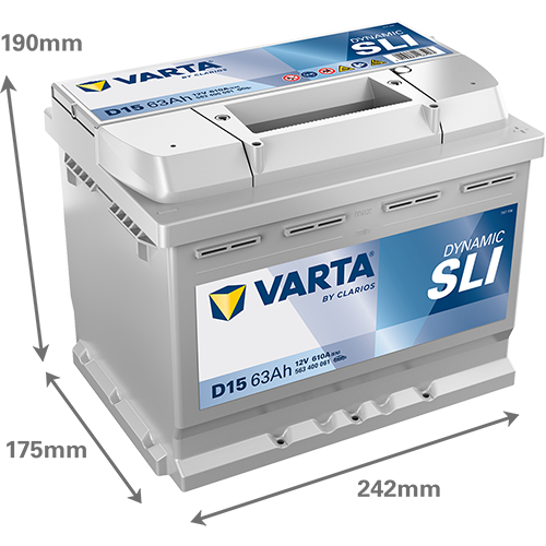 АКУМУЛАТОР ВАРТА DYNAMIC SLI 12/63/610A D15 563 400 061 автомобилен продукт ShakiAuto