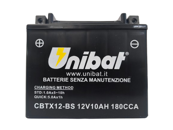 UNIBAT CBTX12-BS - 12v10Ah180A L+ мото акумулатор CBTX12BS автомобилен продукт ShakiAuto