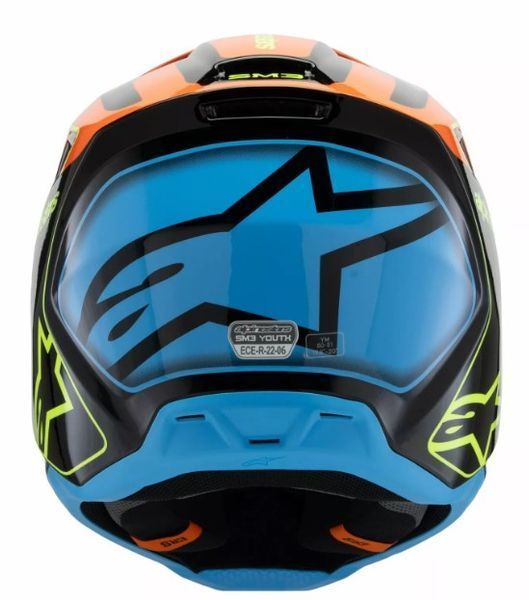 Детска мотокрос каска ALPINESTARS SM3 FRAY BLK/OR/YL 72742 автомобилен продукт ShakiAuto
