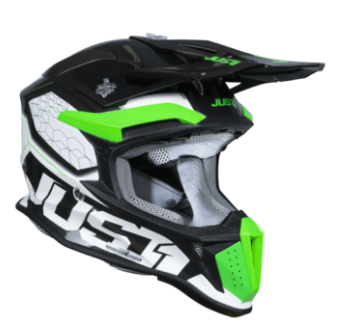 Mотокрос каска Just1 J-18 F Hexa Green Fluo/White/Titanium 79411 автомобилен продукт ShakiAuto
