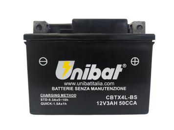 UNIBAT CBTX4L-BS 12v3Ah 50 A R+ мото акумлатор CBTX4LBS автомобилен продукт ShakiAuto
