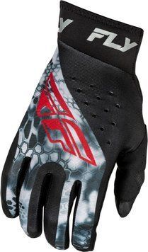 Мотокрос ръкавици FLY RACING Pro Lite Kryptek- Black/Red/Grey 2025 73643 автомобилен продукт ShakiAuto