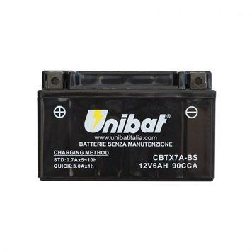 UNIBAT CBTX7A-BS 12v6Ah 90A L+ мото акумулатор CBTX7ABS автомобилен продукт ShakiAuto