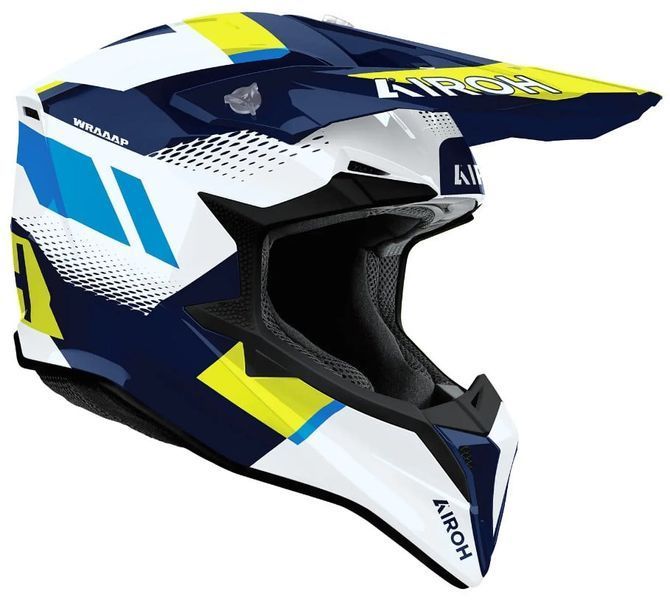 Мотокрос каска AIROH WRAAAP VISION Yellow/Blue Gloss 91416 автомобилен продукт ShakiAuto
