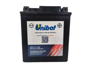 UNIBAT CBTX7L-BS 12v 6ah 85A R+ мото акумулатор CBTX7LBS автомобилен продукт ShakiAuto