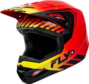 Детска крос каска FLY RACING Kinetic Menace - Red/Black/Yellow 71019 автомобилен продукт ShakiAuto