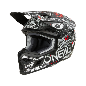 Мотокрос каска O'NEAL 3SERIES ATTACK BLACK/WHITE V.25 73035 автомобилен продукт ShakiAuto
