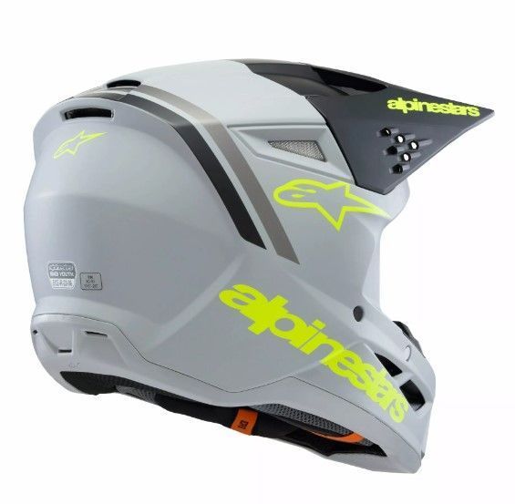 Детска мотокрос каска ALPINESTARS SM3 RADIUM GY/BLK/YL 72746 автомобилен продукт ShakiAuto