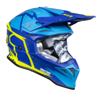 Mотокрос каска Just1 J-39 Poseidon Fluo Yellow/Blue 79419 автомобилен продукт ShakiAuto